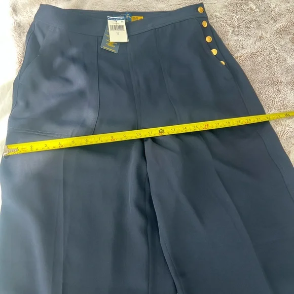 Ralph Lauren Wide-Leg Navy Women's Trousers - Picture 6 of 11